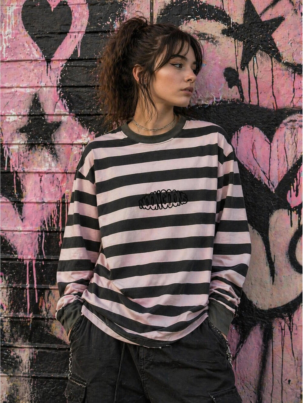 No Boundaries Striped Long Sleeve – Men’s XL  Crewneck